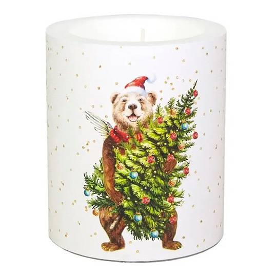 Beary Christmas Candle 12cm *ETA Nov